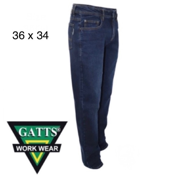 GATTS Workwear Stretch 36/34 Jeans SMR-300 Blue Denim - Picture 1 of 16